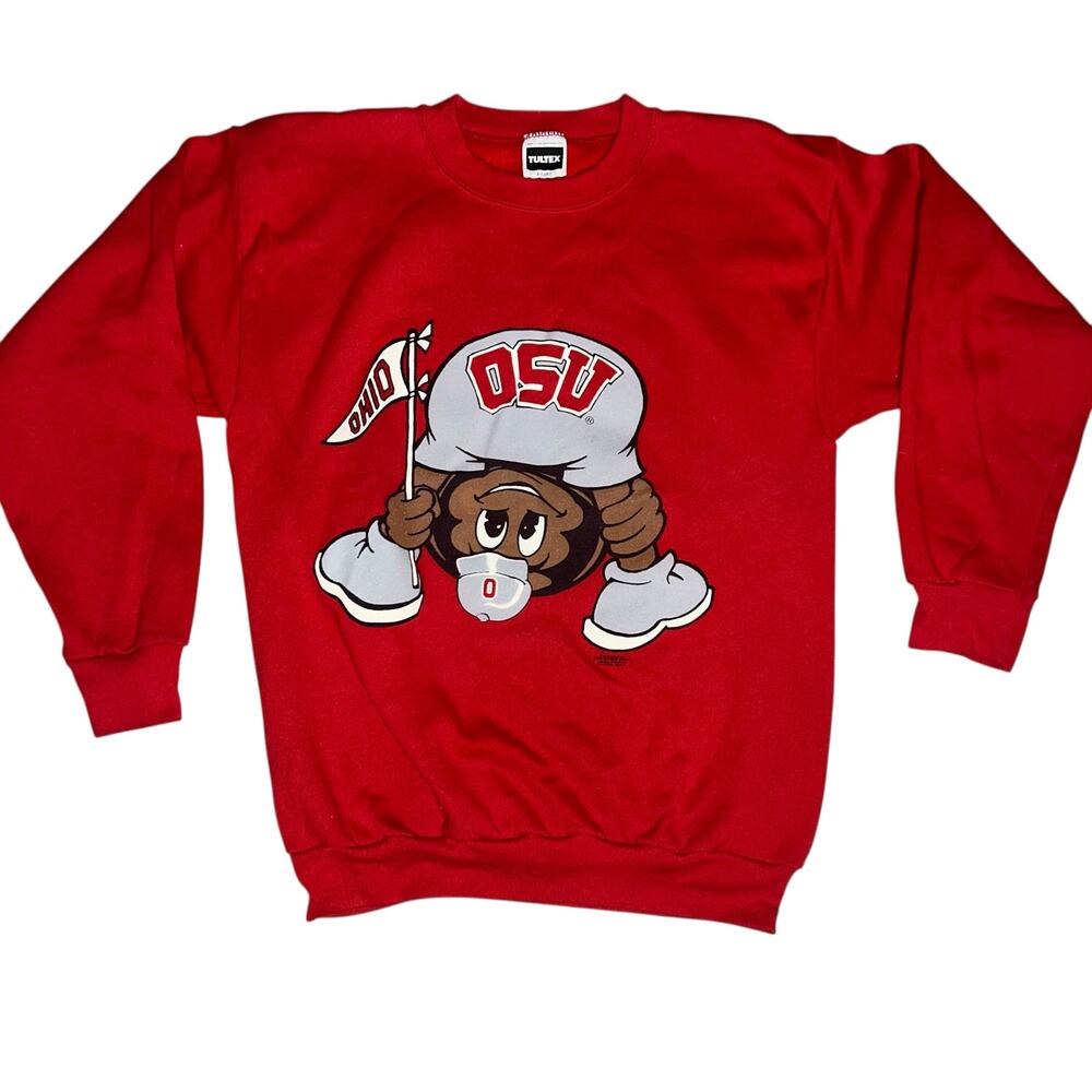 Vintage Tultex 90s OSU Brutus buckeye graphic crewneck sweatshirt red size XL